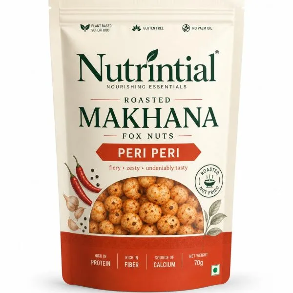 Roasted makhana peri peri pack front view