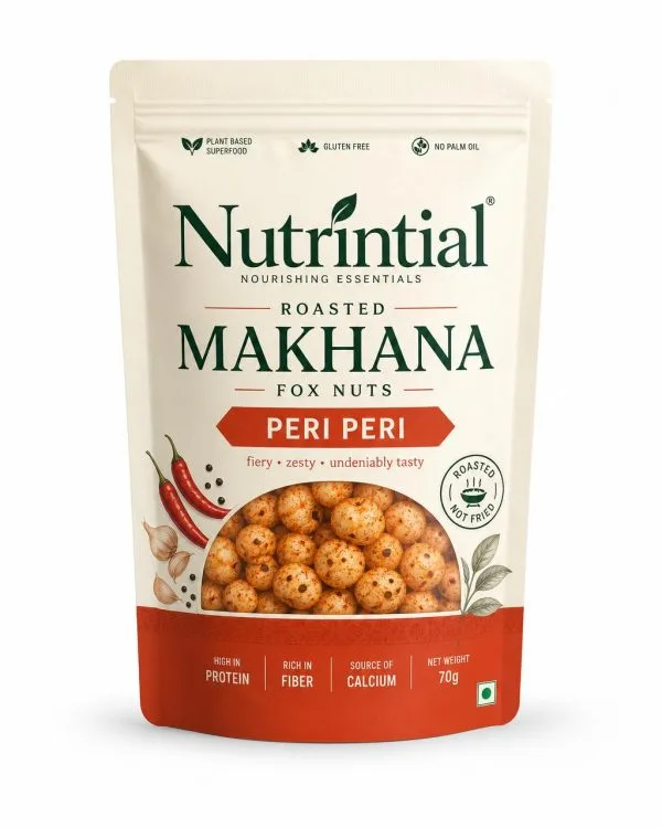 Roasted makhana peri peri pack front view